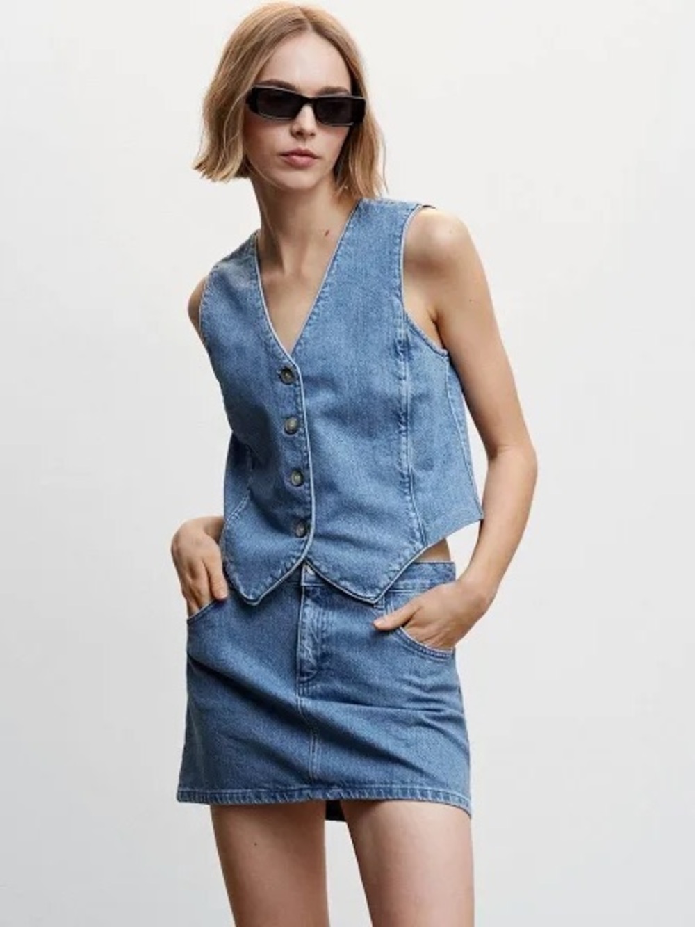 MANGO Denim Vest